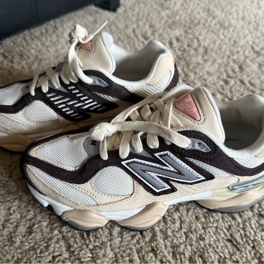 New Balance Cream and Brown Athletic Shoes